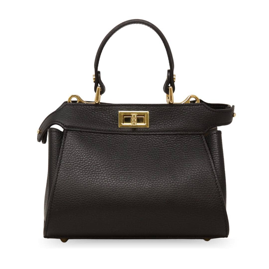 German Fuentes Handbags - GF0823 GENUINE ITALIAN LEATHER HANDLE AND CROSSBODY BAG: CAMEL