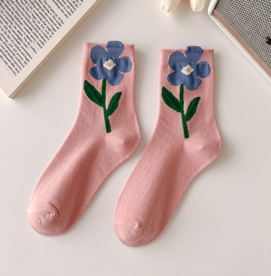 JC Sunny Fashion - JCS010 3D Floral Spring/Summer Socks: Assorted 5 pairs/pack--1 pattern per pair;      min. 4 packs 20 pairs