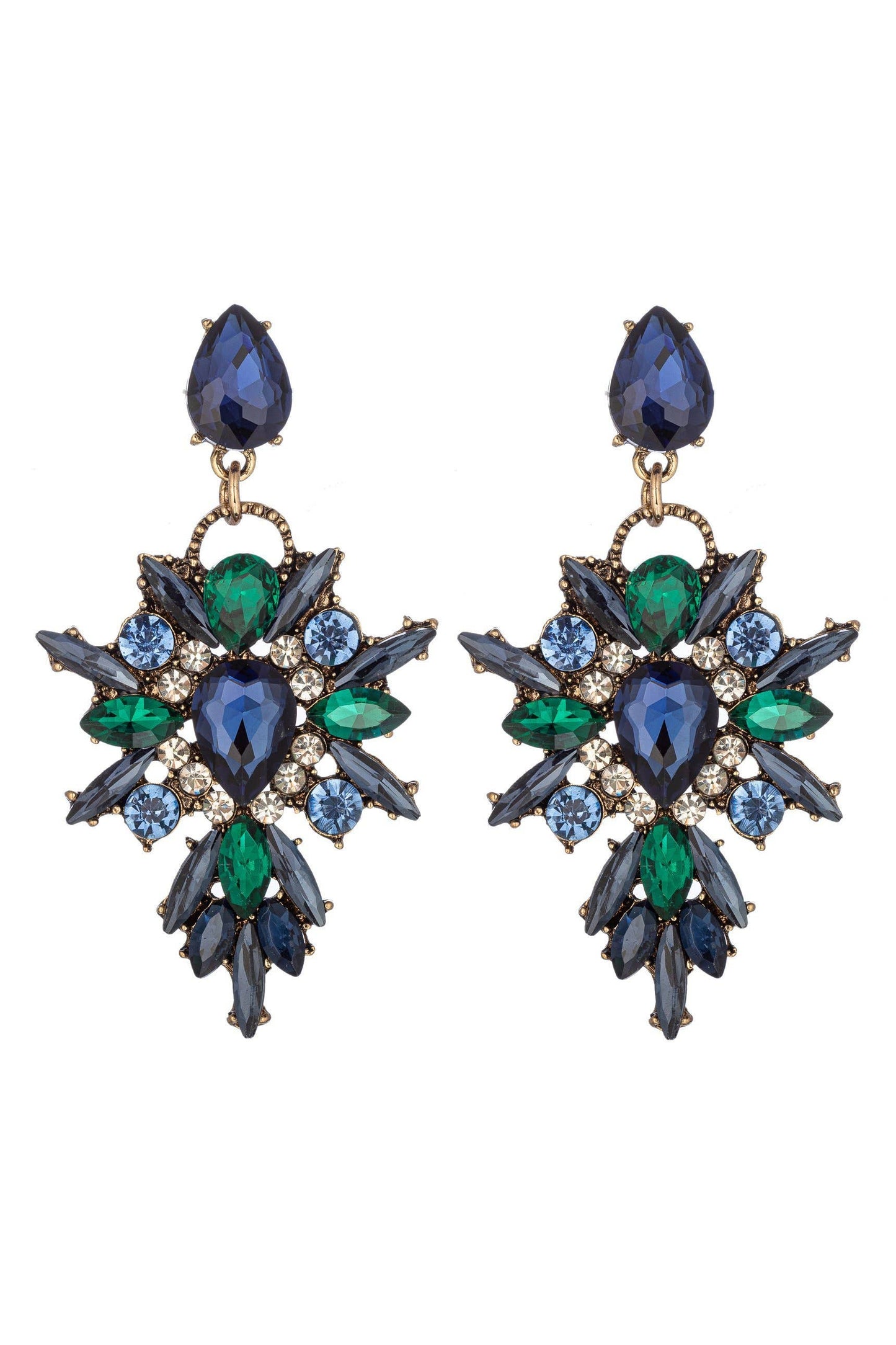Eye Candy Los Angeles - New Gala Green Drop Earrings