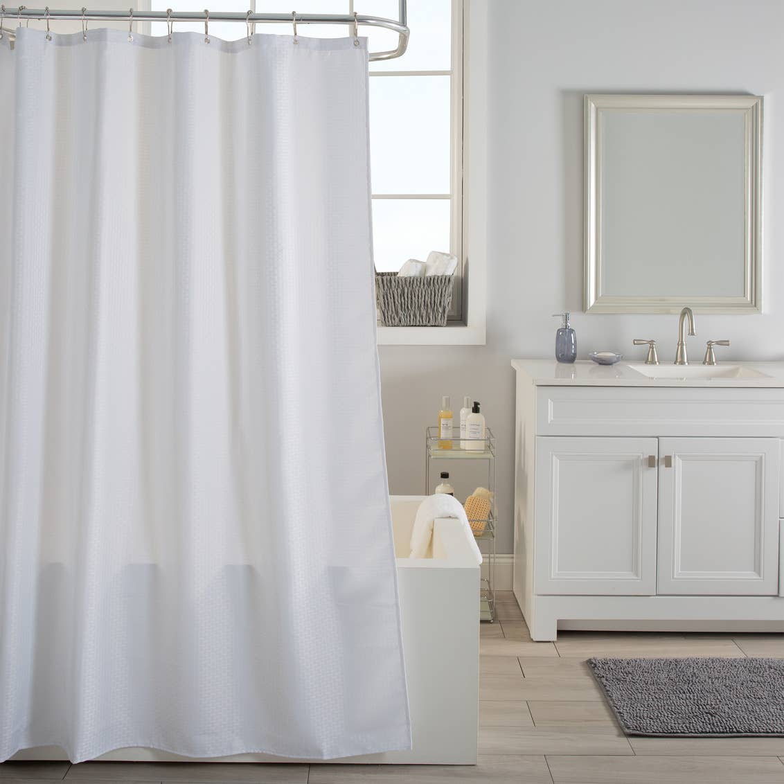 Moda at Home Enterprises, Ltd - BASKET WEAVE SHOWER CURTAIN