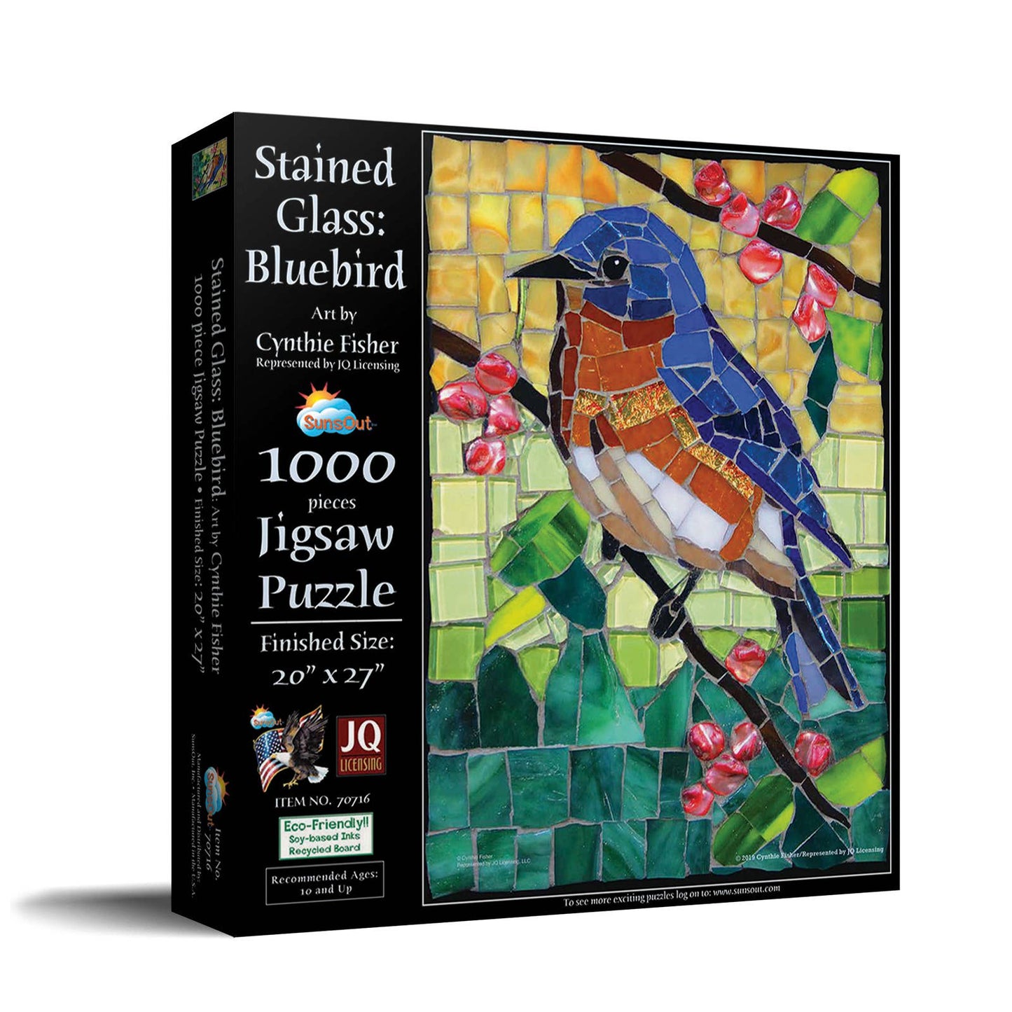 SunsOut - 1012 Stained Glass Bluebird 1000 pc Puzzle