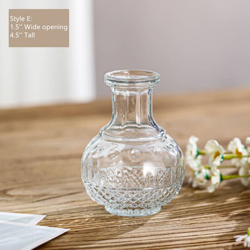 Sweet Home Deco - Bud Vases for Centerpiece, Rustic Decorative Vases, Clear: Style F