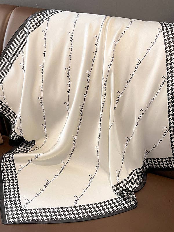 UZ Wholesale Store - Houndstooth Shawl&Scarf: WHITE / One_size