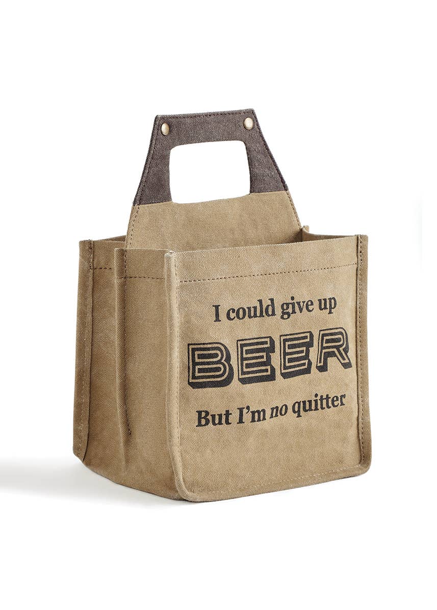 Mona B. Quitter Up-Cycled Canvas Beer/Wine Caddy