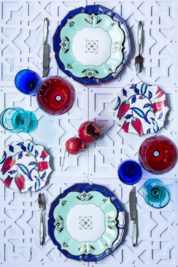Eid Creations - Iznik Floral Cobalt Dinner Plates