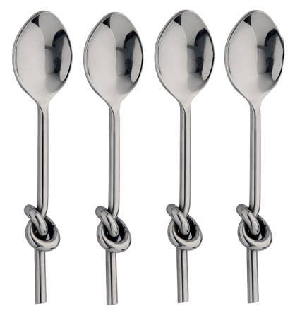India Handicrafts Inc - 4-Piece SS Knot Handle Spoons