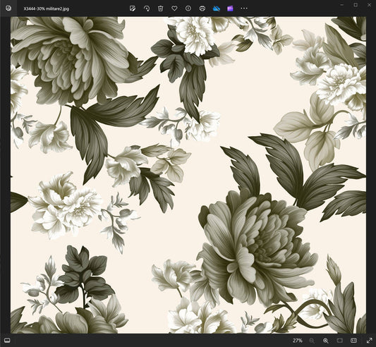 Dance in Paris - New Top-Italian Print Silk with Front Bottom Layers: Beige/Sage