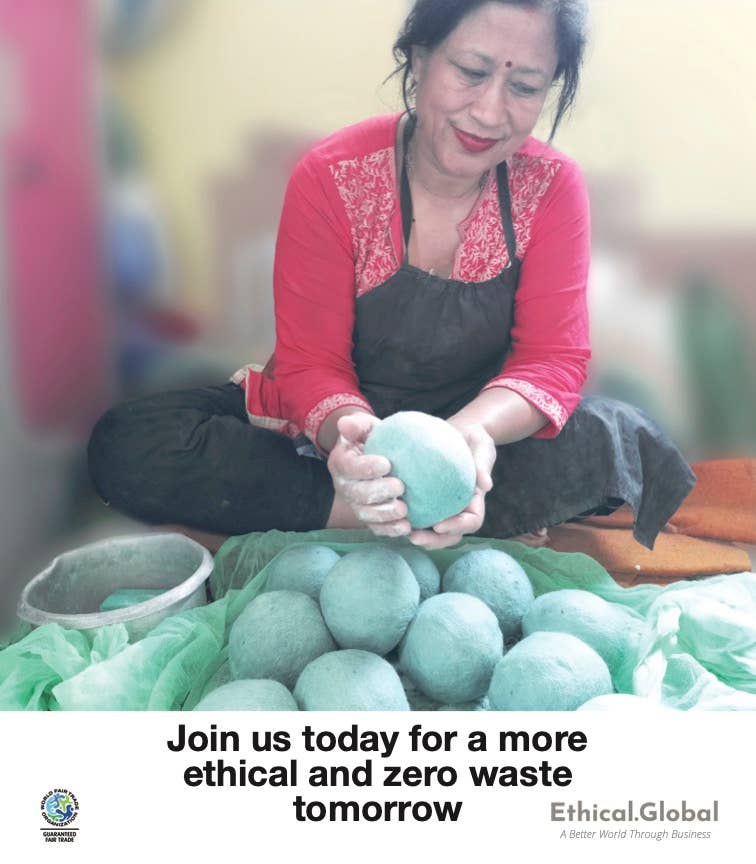 Ethical Global - Bee's Wool Dryer Balls Fair Trade: Bee