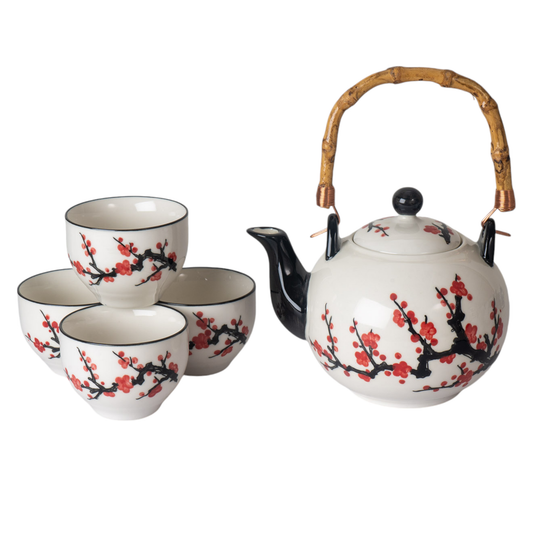 Urban Tokyo - Cherry Blossoms Tea Set 30 oz Tea Pot with 4 Cups (1/8)