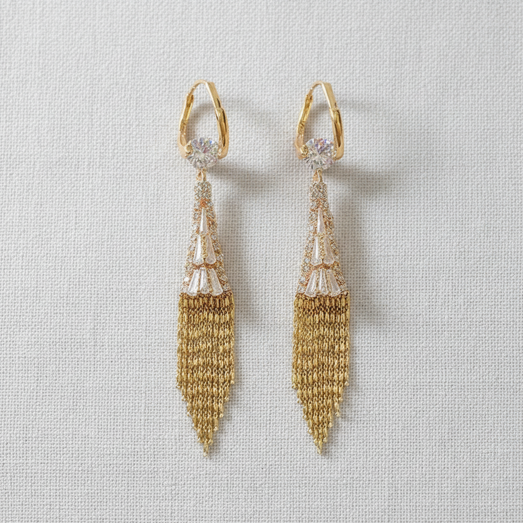 camilla dovey - Elegant Tassel Drop Earrings with Crystal Accents