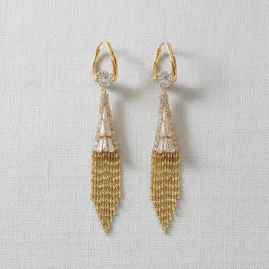 camilla dovey - Elegant Tassel Drop Earrings with Crystal Accents