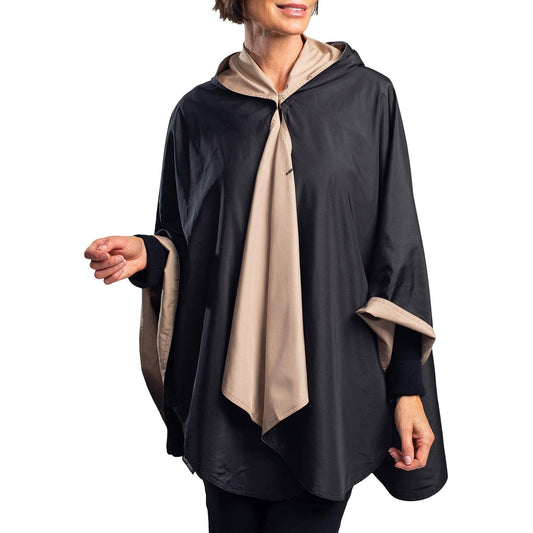 RainCaper - Black & Camel Rain & Travel Cape