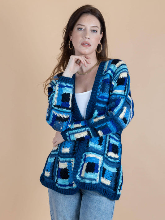 SAACHI - Marrakesh Crochet Short Jacket: Blue Combo