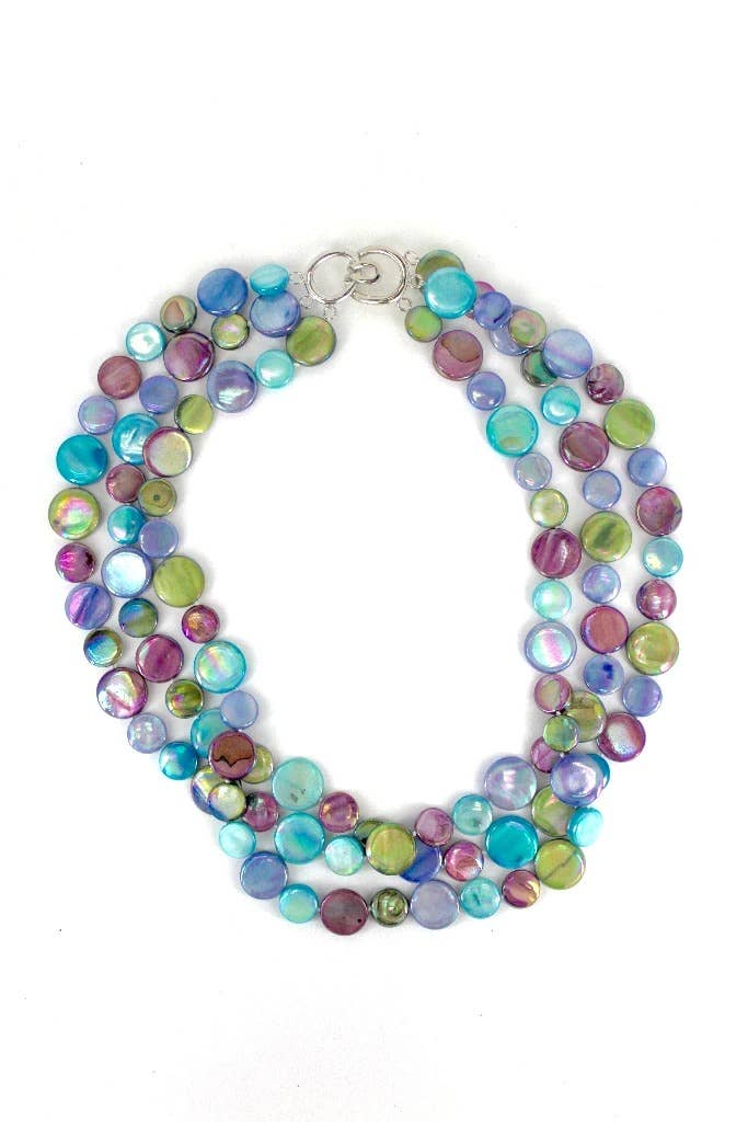 Sea Lily - 252092 - Mauve Multi 3 Strand MOP Necklace