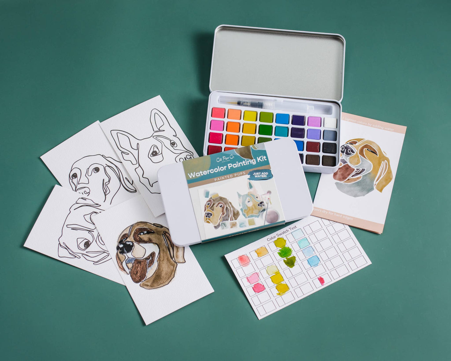 Cate Paper Co. - Painted Pups watercolor painting kit