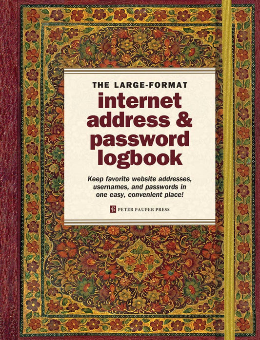 Peter Pauper Press - Gilded Floral Large-Format Internet Address & Password Logbook