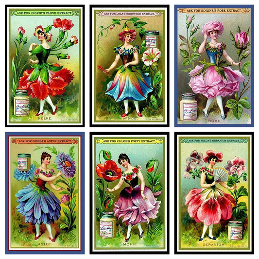 World Buyers - Vintage Floral Ad Mini Matchbox 60Pack - ANN439