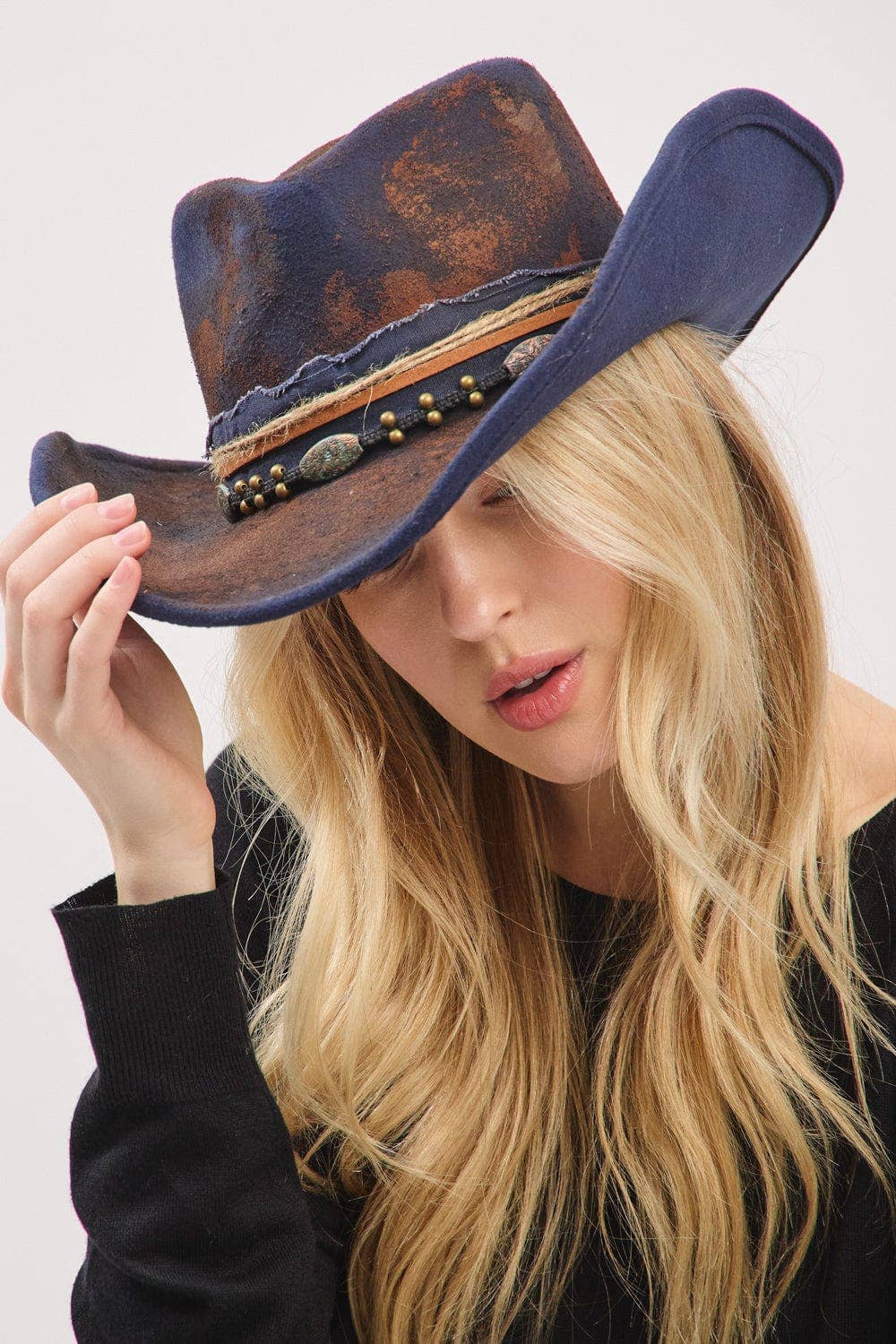 MiMi Wholesale - MH0247 Gracie Heritage Worn Shapable Cowboy/Fedora Hat