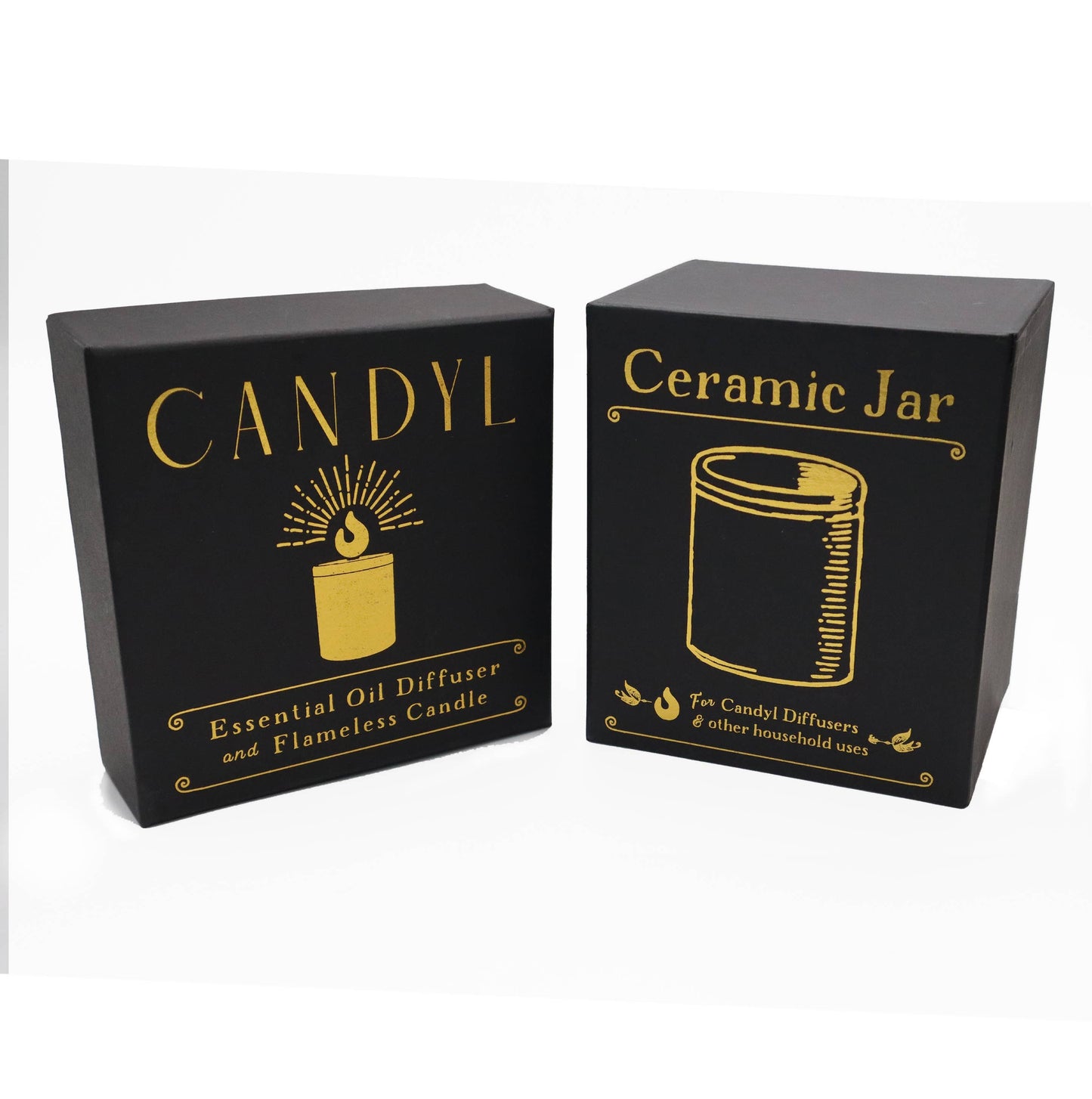 Candyl - Candyl Candle Diffuser with Rechargeable Battery: Green Marble Jar, Light Wood Top