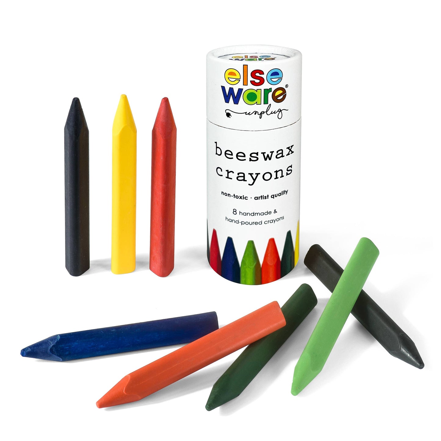 elseware unplug / eco-kids - Beeswax Crayons - Triangle - 8 Natural & Non-Toxic Colors