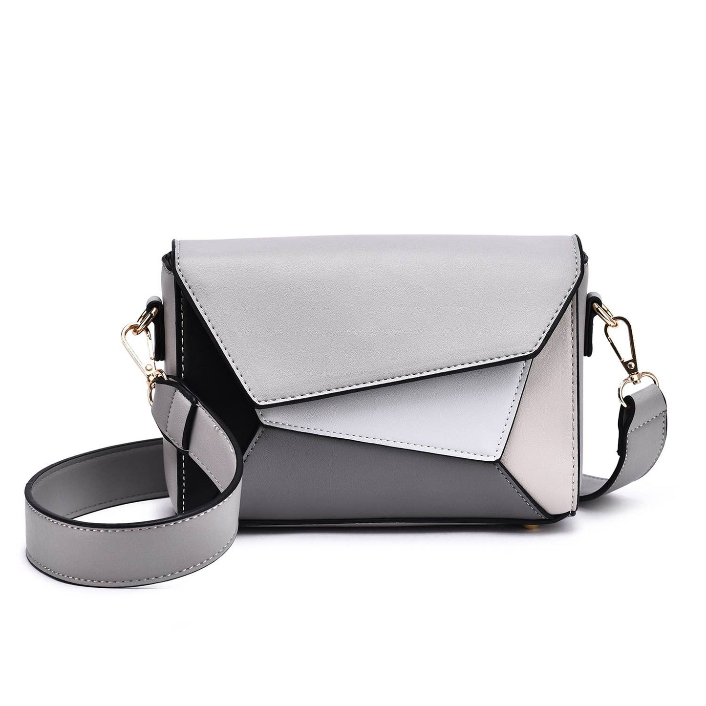 Mellow World - Sylvie Tonal Structured Flap Crossbody: Multi Black