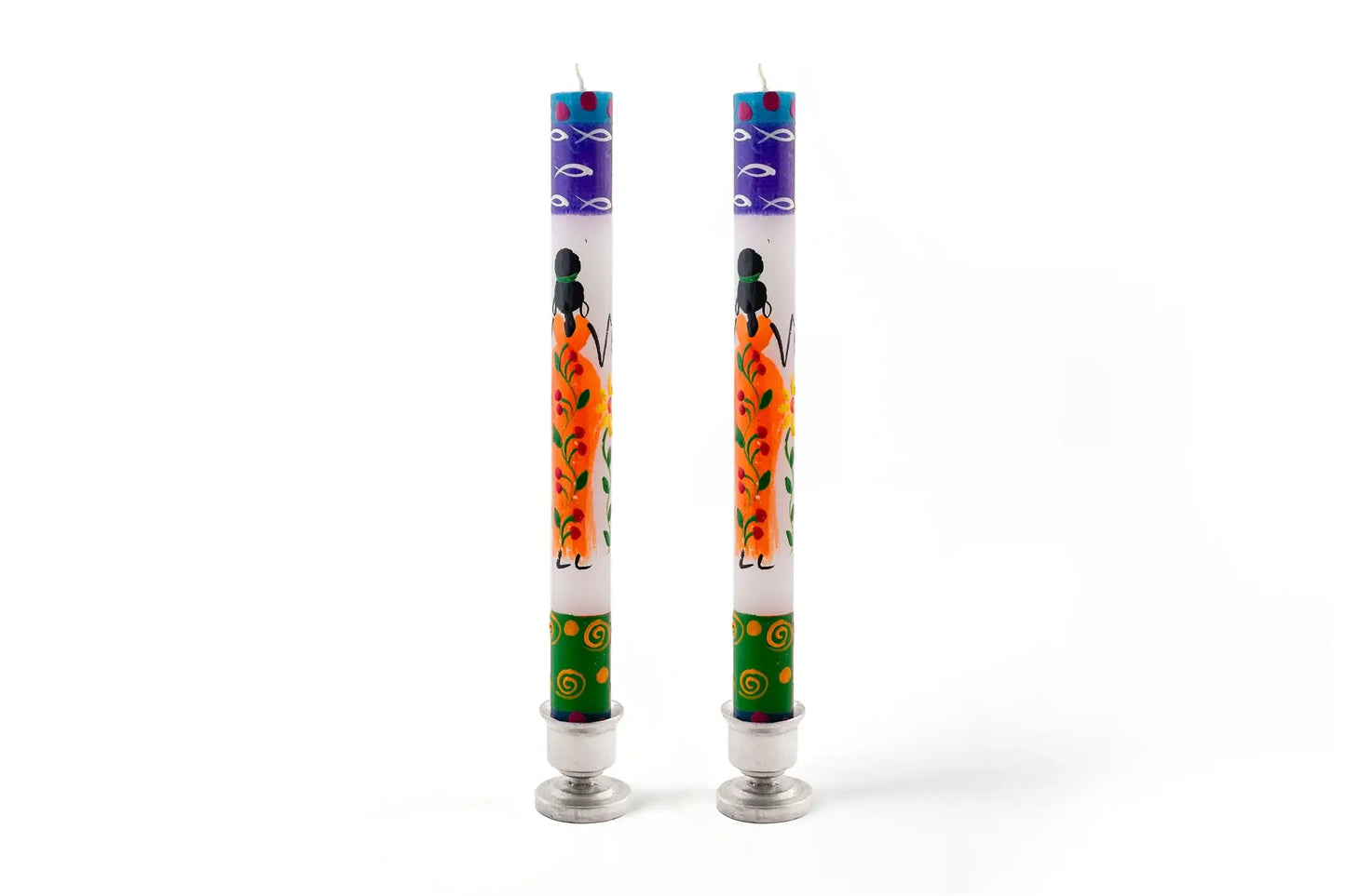 Thumbprint Artifacts - African Ladies Candle: Taper 9" pair (8 hour burn time)