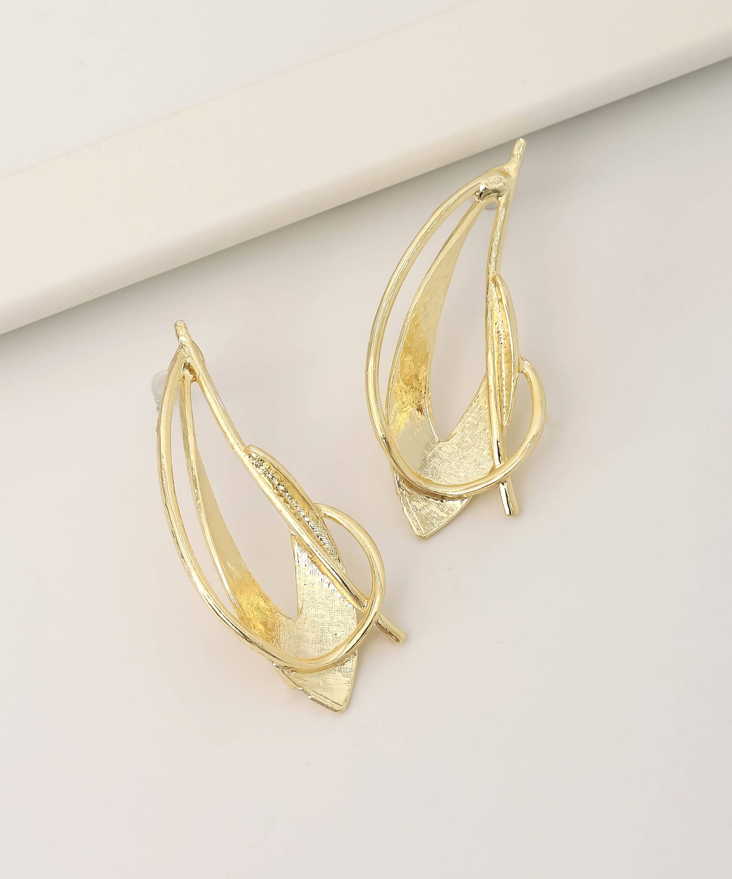 BUBU BY TEKIN SHOP - Gold Plated Abstract Earrings