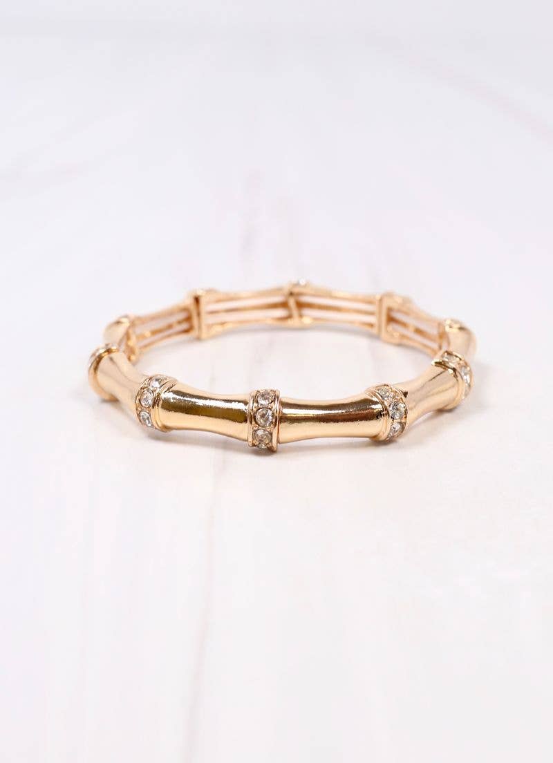 Caroline Hill - Erwin Stretch Bracelet with CZs GOLD: Default
