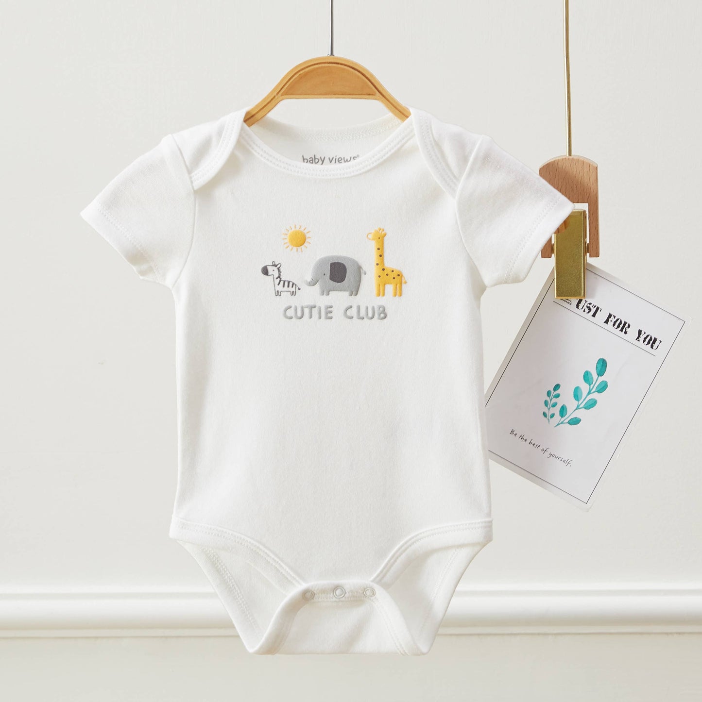 Lollipop Dreams - Pack of 3 Baby Cutie Club Animal Pattern Bodysuits: 3-6M