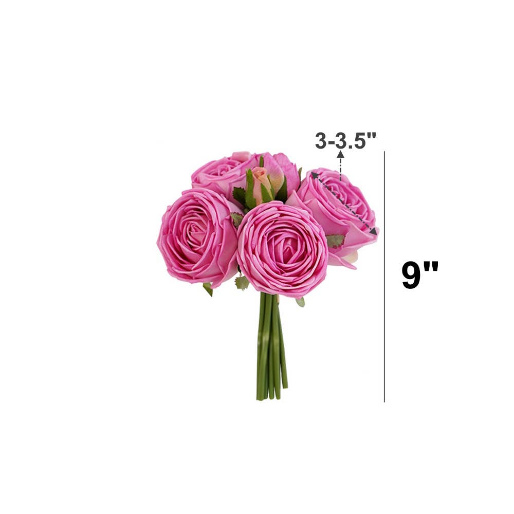 Angel Isabella - 6-stem bundle-Real Touch rose bouquet: Begonia Pink