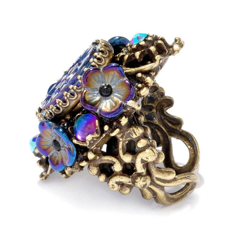 Sweet Romance Jewelry - Vintage Peacock Oval Ring: Default Title
