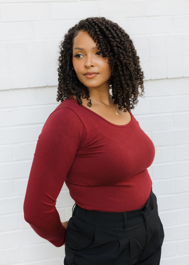 ELIETIAN - Reversible Long Sleeve - Curvy Fit: Magenta