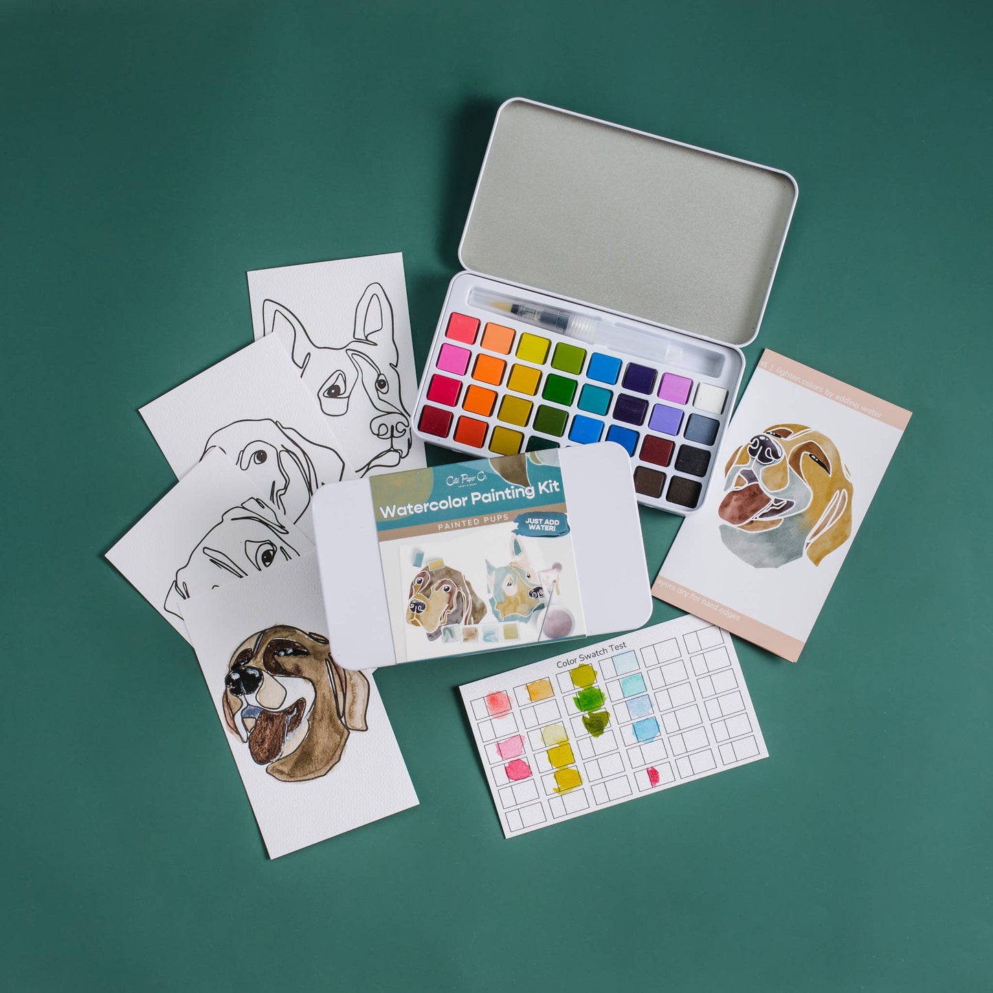 Cate Paper Co. - Painted Pups watercolor painting kit
