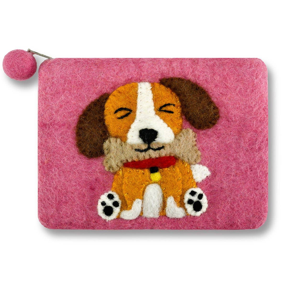 BNB Crafts Inc. - Felted Cute Dog Coin Purse: Aqua