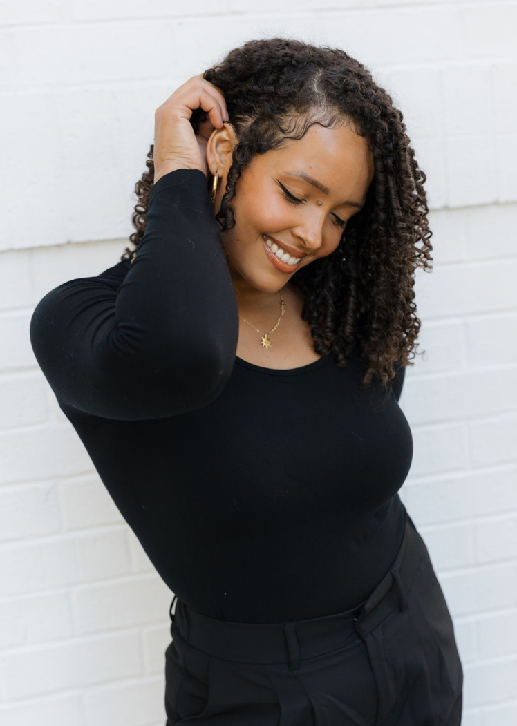 ELIETIAN - Reversible Long Sleeve - Curvy Fit: Charcoal