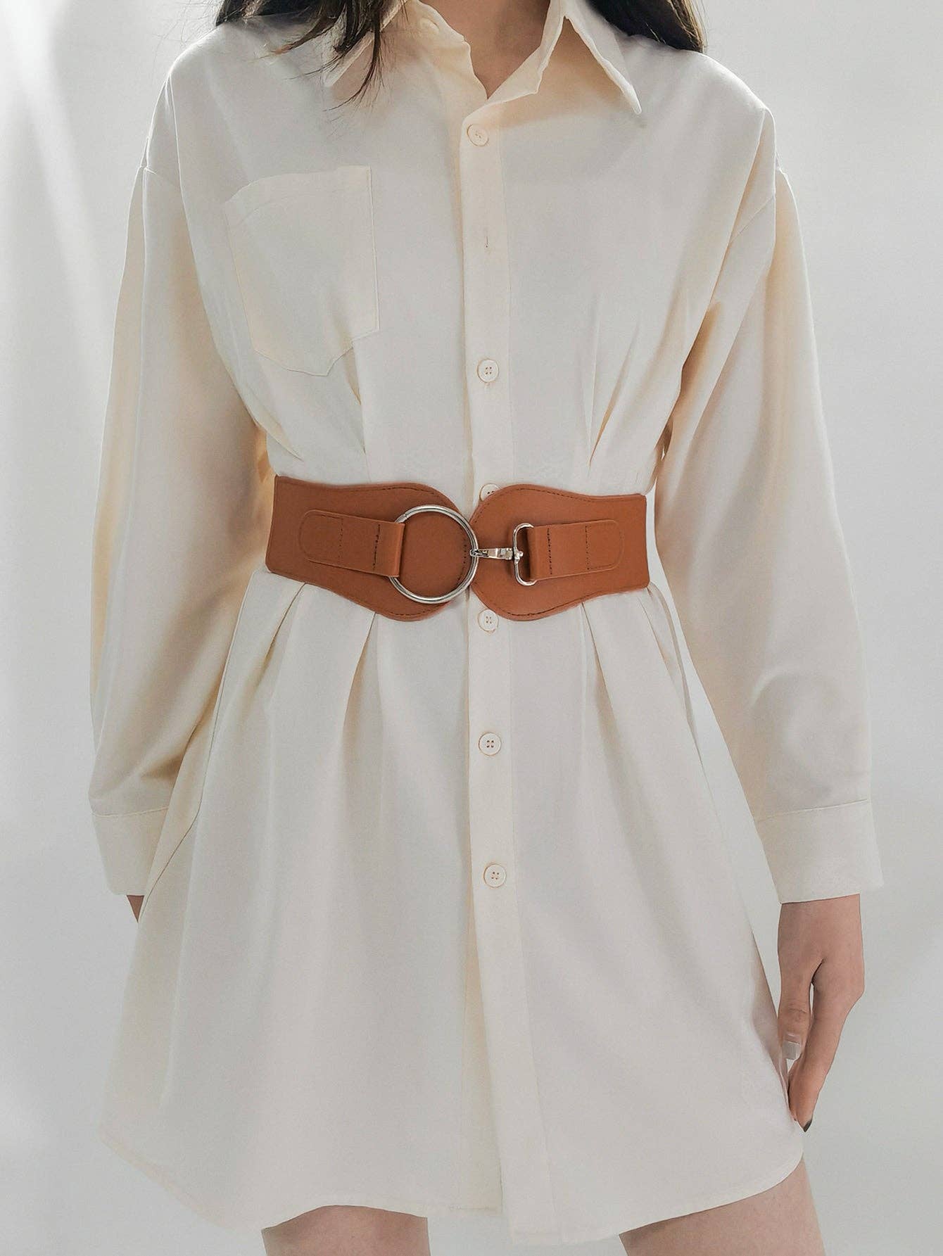 Kustom Kreations Goods - PU Elastic Wide Belt: Chestnut / One Size