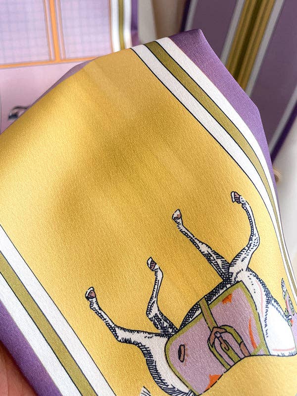 UZ Wholesale Store - Animal Printed Striped Scarf: BLUE / One_size
