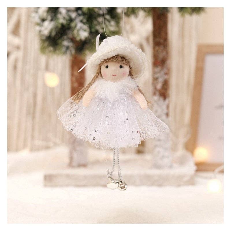 Ekartini - Christmas Plush Angel Girl Ornament: PINK