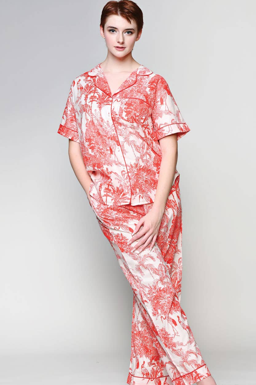 Sevya Handmade - Shanti Pajama Set: L/XL / Red & White
