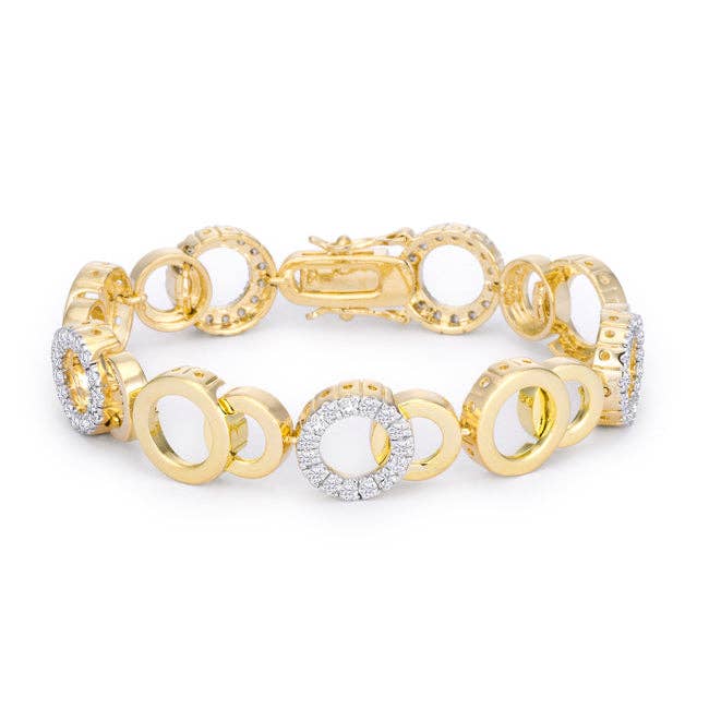 JGoodin - Circle Bijoux 7 Inch Two Tone Bracelet
