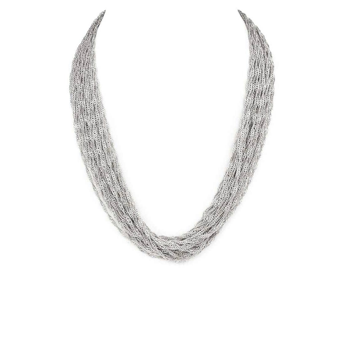 Artini Accessories - Twisted Fine Chain Layered Necklace: Gold
