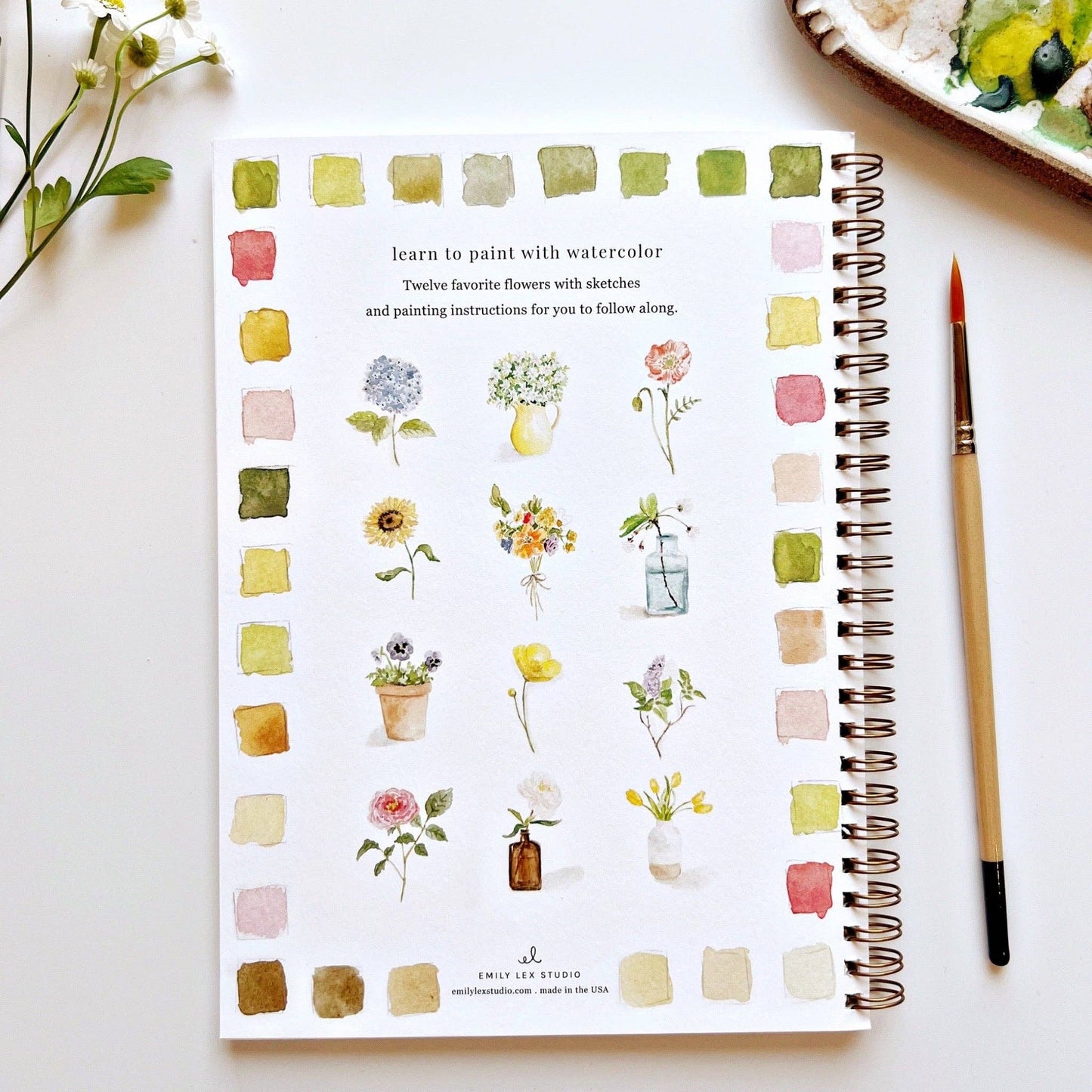 emily lex studio - Flowers watercolor workbook presale
