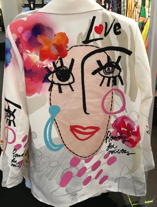 LOOWIE - LBLAPI One Size Italian "PICASSO"  Print Blazer LOOWIE