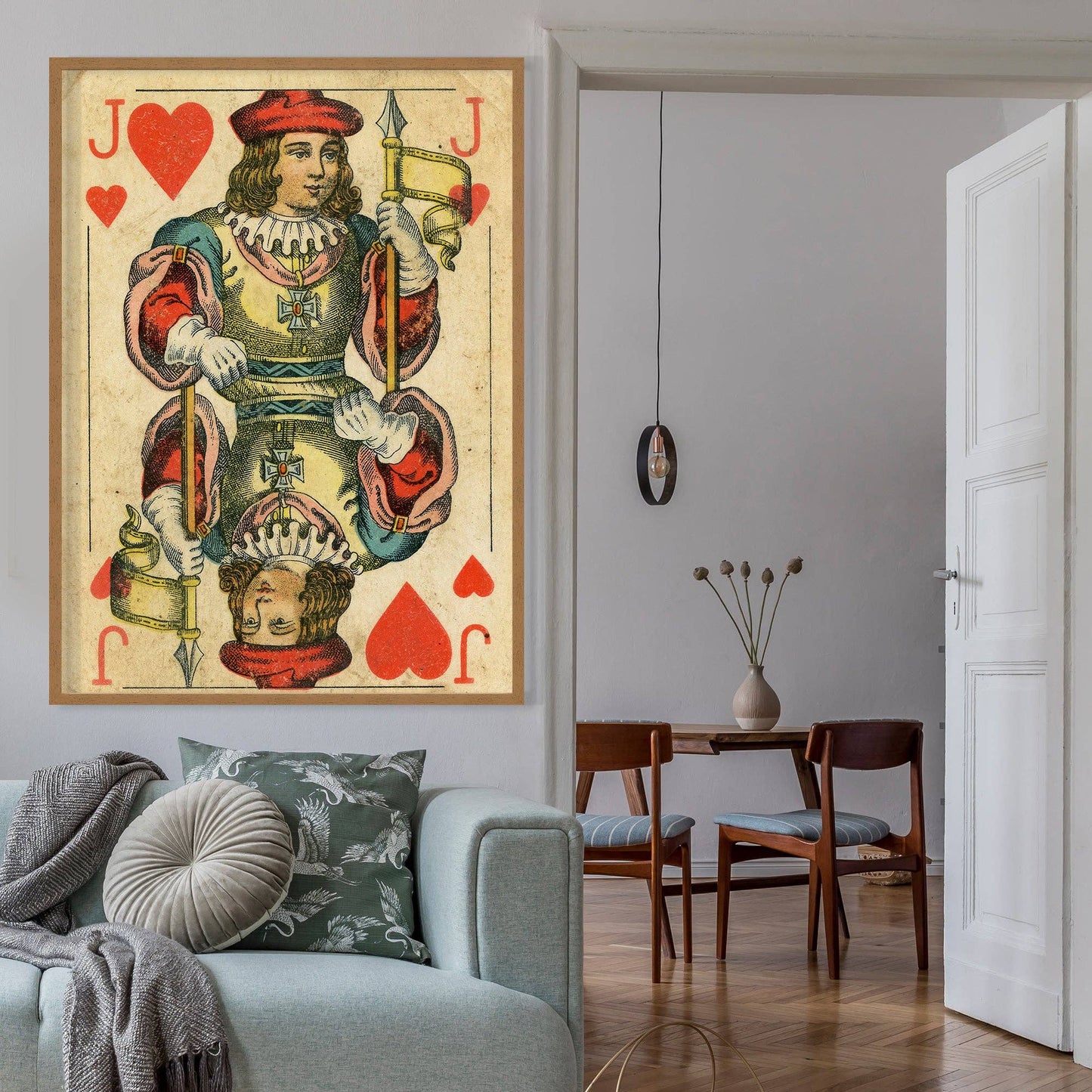 Ink & Drop - Vintage Playing Card Print - Jack of Hearts: 11 ¾ x 15 ¾ in | 30x40 cm / Matte