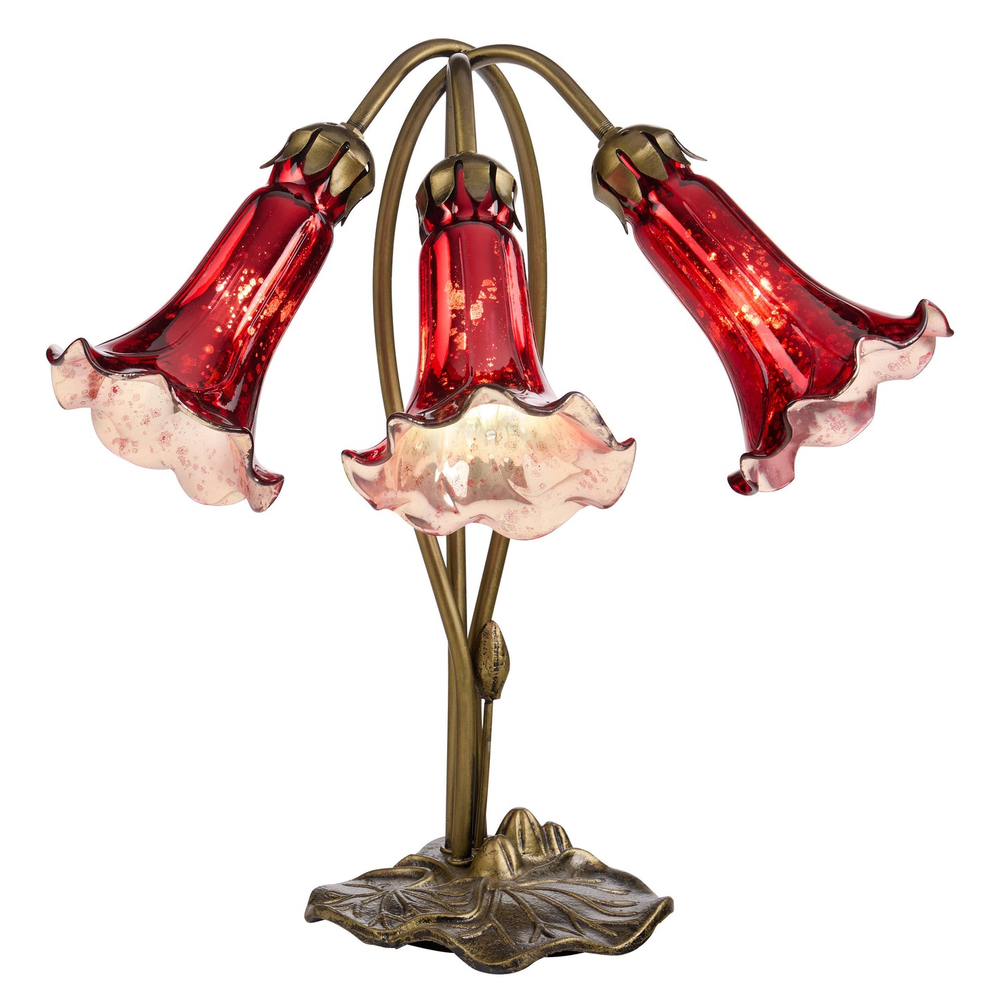 River of Goods - 16"H Hand Blown Glass 3 Lily Downlight Table Lamp
