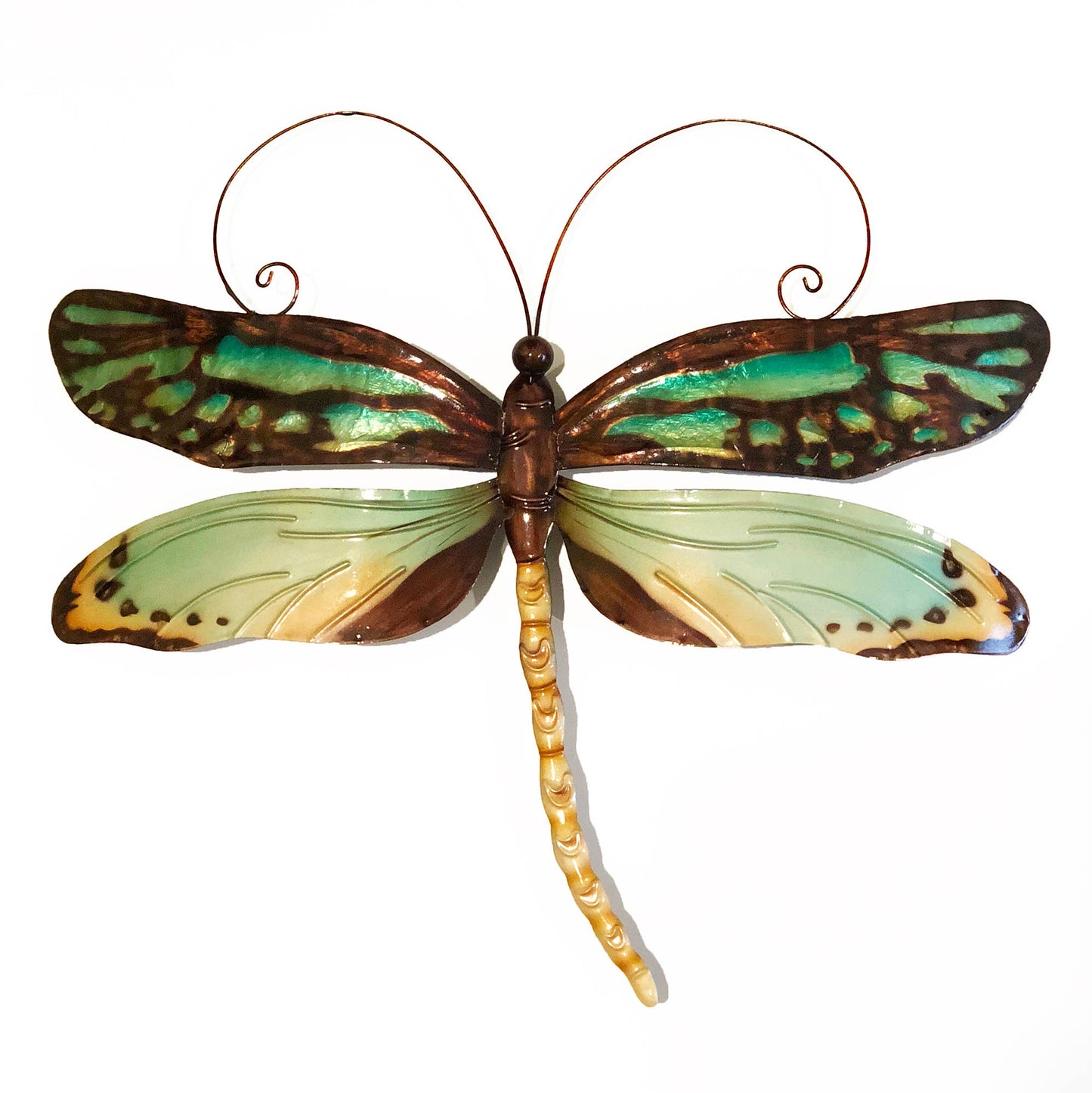 Eangee Home Design - Dragonfly Wall Decor Aqua And Gold, w/ Capiz, Outdoor Safe