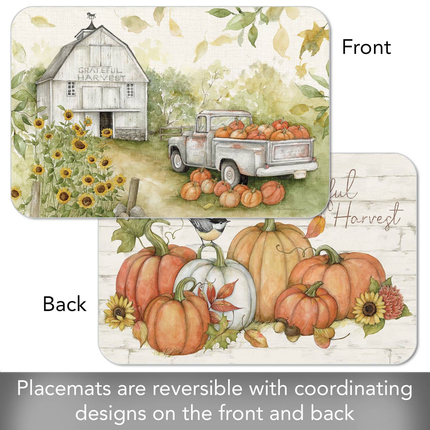 CounterArt/Highland Home/Thirstystone - Pumpkin Farm Reversible Rectangular Plastic Placemat