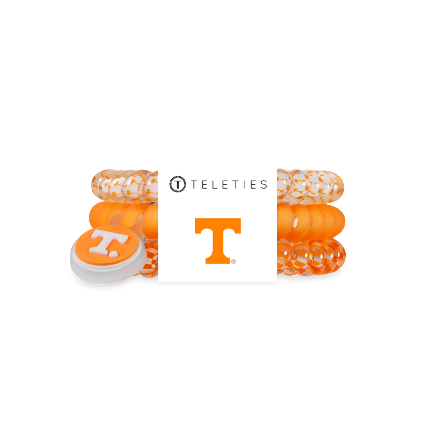 TELETIES - Spiral Hair Coils | Small | Go Vols! Hair Ties