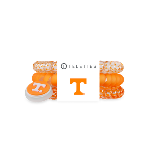 TELETIES - Spiral Hair Coils | Small | Go Vols! Hair Ties