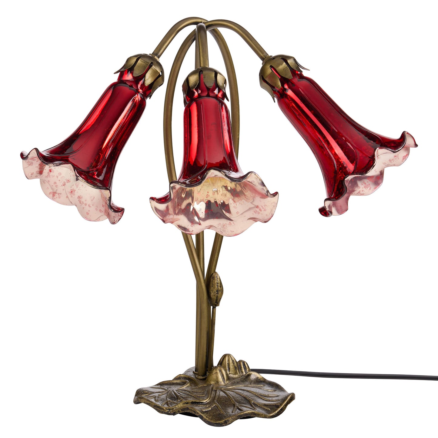 River of Goods - 16"H Hand Blown Glass 3 Lily Downlight Table Lamp